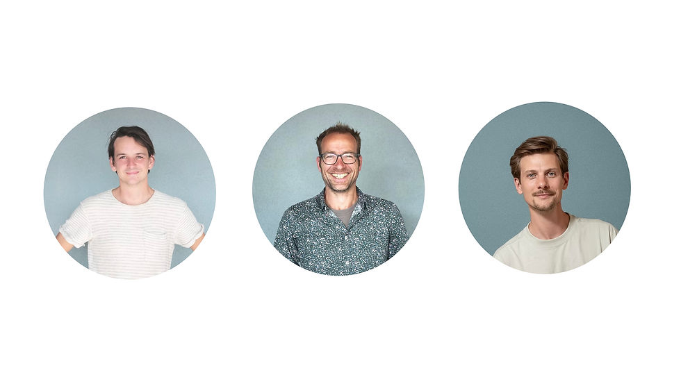 Architecten van Woonpioniers op drie fotos