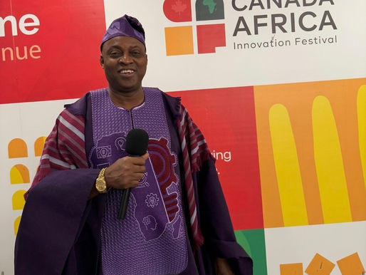 Dr. Kazeem Kolawole Raji delivers the NBTI keynote at the Canada-Africa Innovation Festival in Toronto.