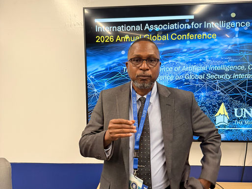 Dr. Oludare Ogunlana speaking at the IAFIE 2026 Annual Global Conference at the University of North Georgia.