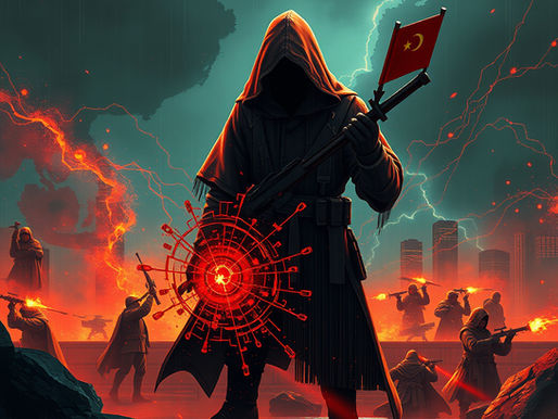 "World map with glowing red cyberattack lines from China targeting global networks, with router and firewall icons showing warning symbols, representing state-sponsored cyber espionage."