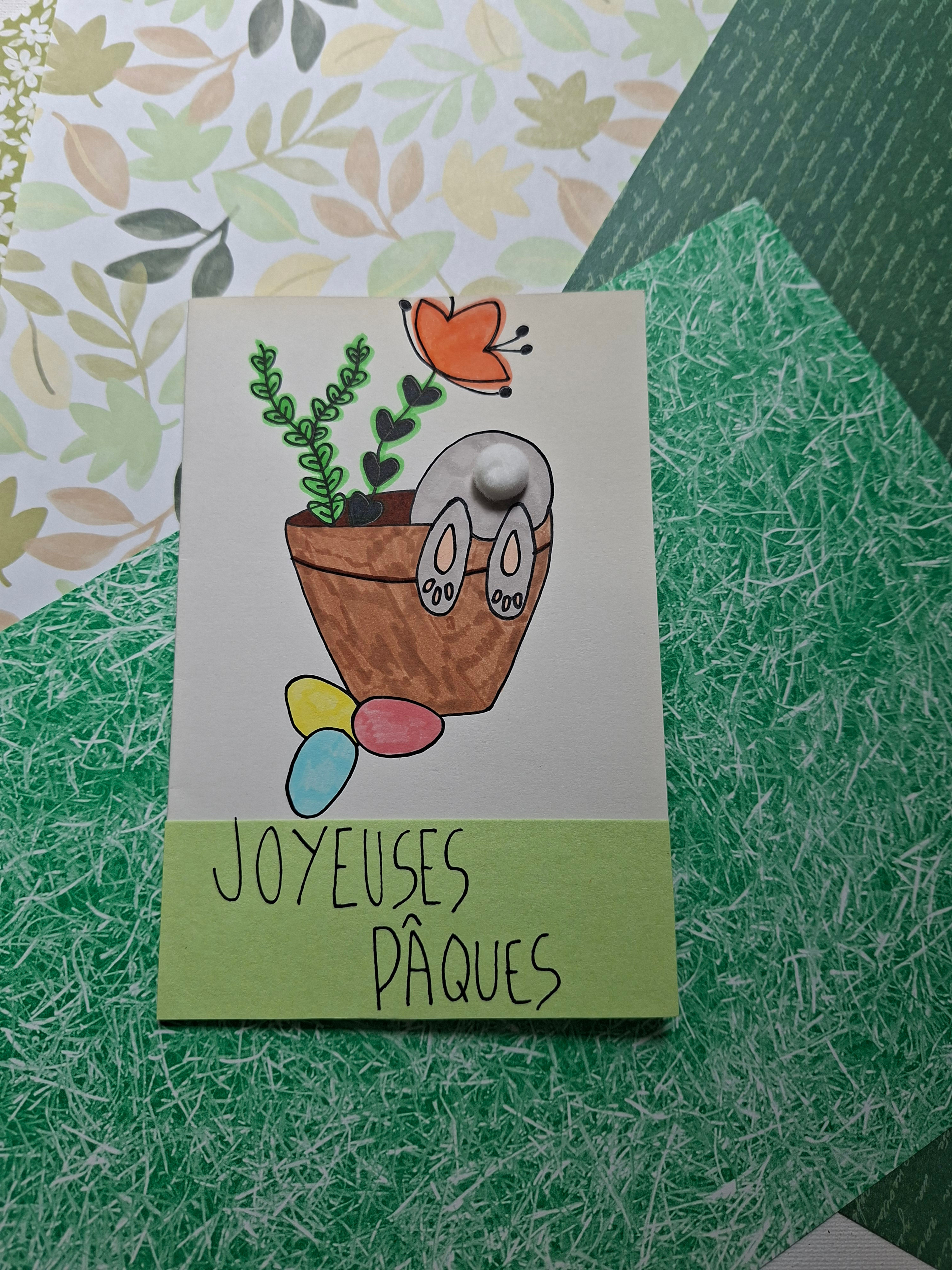 Carte de vœux artisanale pour Pâques