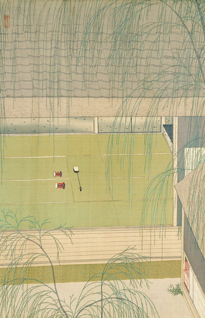 Komura Settai, "Willow Tree", circa 1924, color on silk, collection of Saitama Prefectual Museum of Modern Art)*Early exhibition period