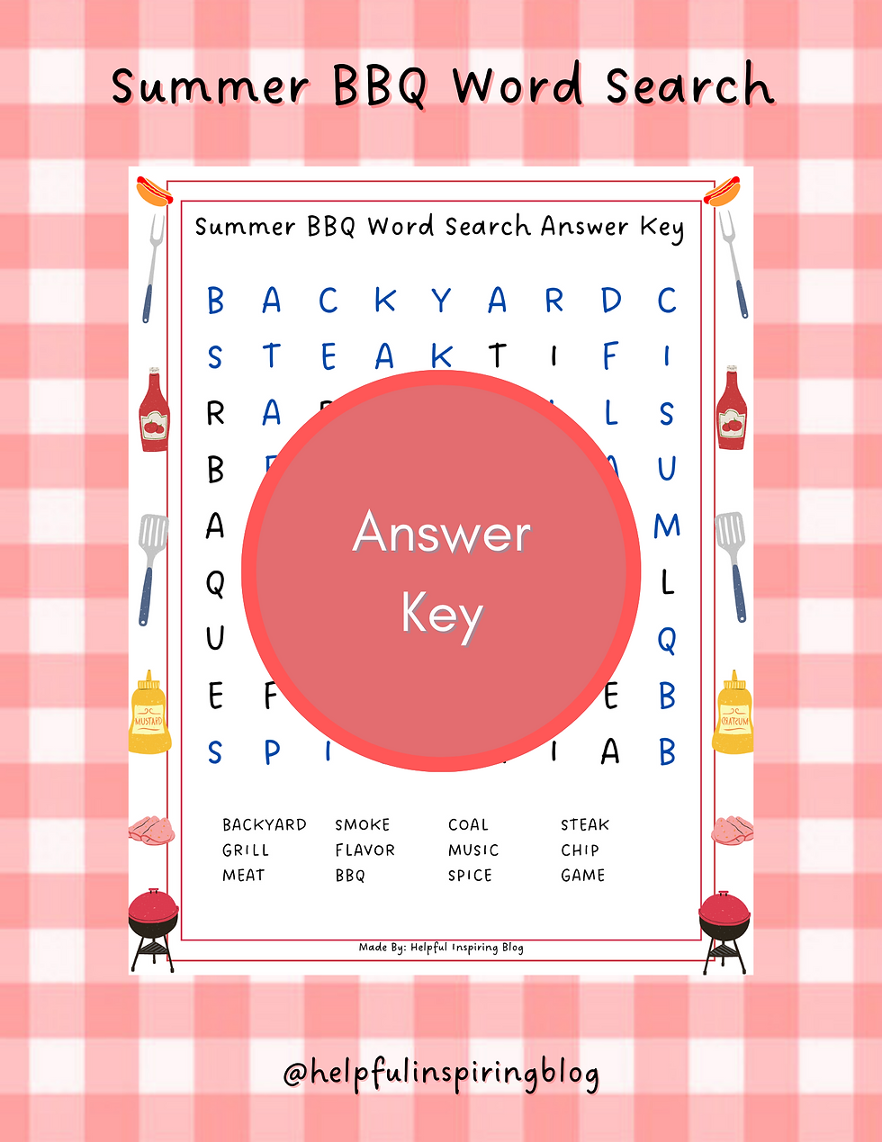 Miniaturbild: Summer BBQ Word Search