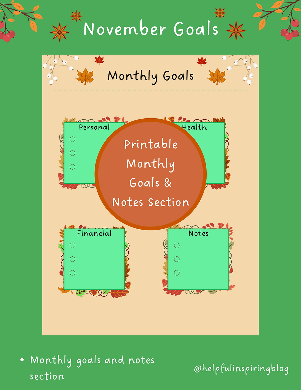 Thumbnail: Undated November Calendar