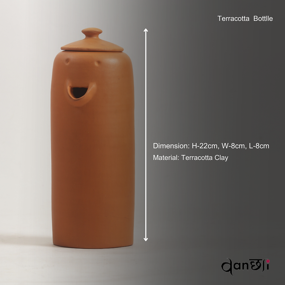 Thumbnail: Vanchai Handmade Terracotta Water Jug/Jar with lid - 750 ML
