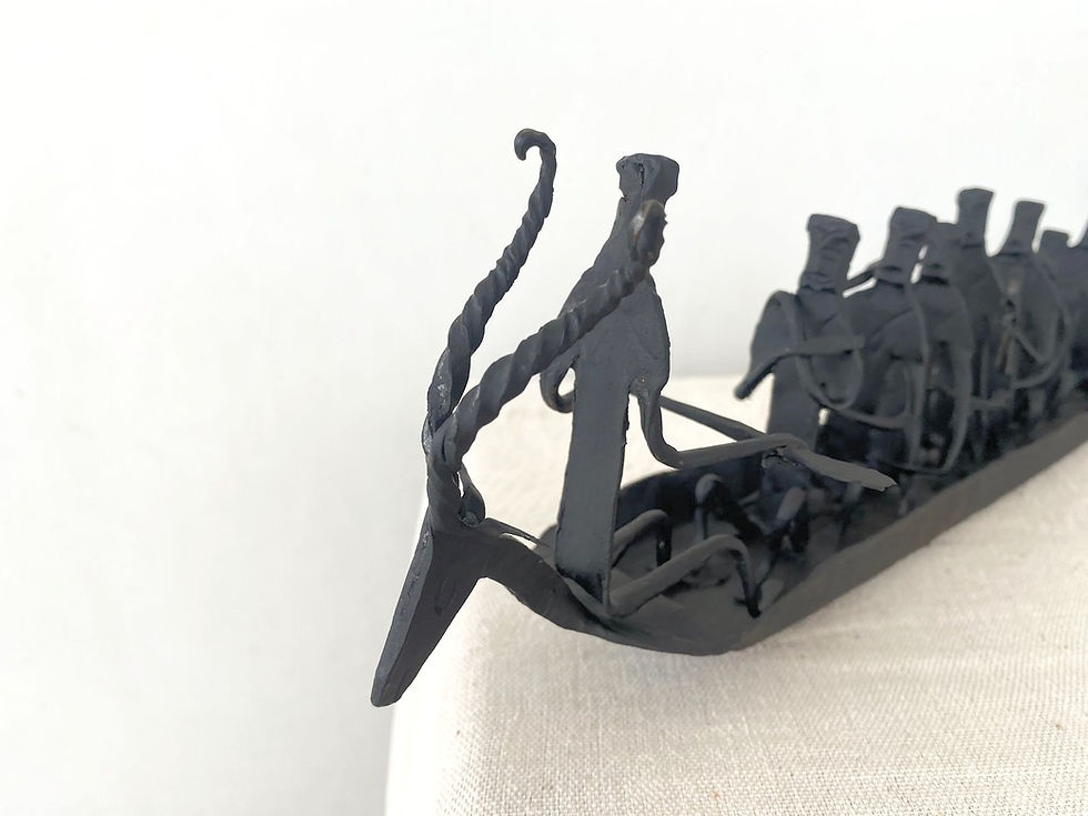 Thumbnail: Wrought Iron Tribal Boat | Upcycled iron