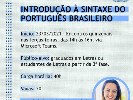 CURSO: Introdução à Sintaxe do Português Brasileiro