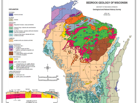 Bedrock of Wisconsin map