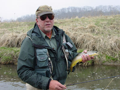 Bob Blumreich with a Driftless Brown Trout.