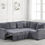 Thumbnail: Ariel Charcoal Sectional With Pull-Out Bed
