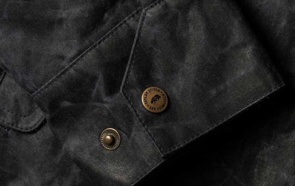 black waxed canvas jacket