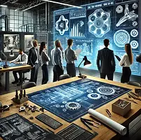 DALL·E 2025-01-17 14.30.01 - A professional and detailed workspace featuring a large table