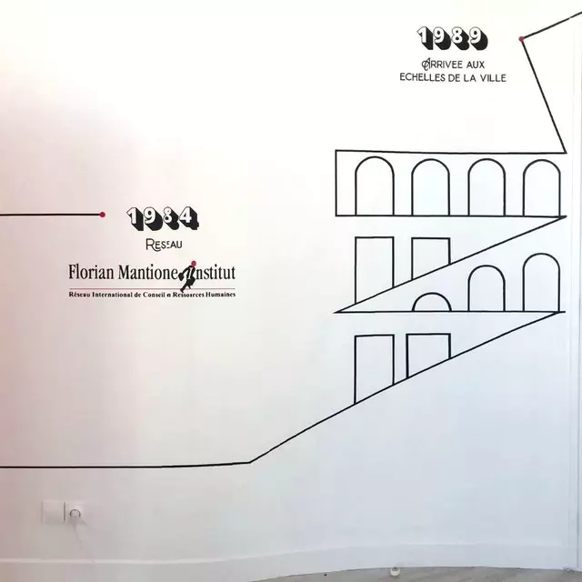 Fresque Murale Géométrique - Florian Mantione Institut RH, Montpellier