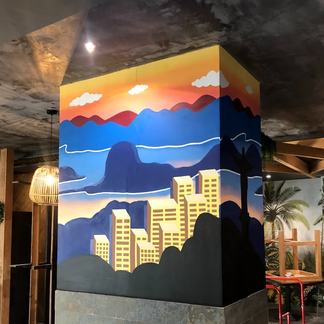 Fresque Murale Colorée - Restaurant La Selva Rodizio, Montpellier