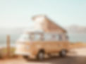 Vintage camper by the beach