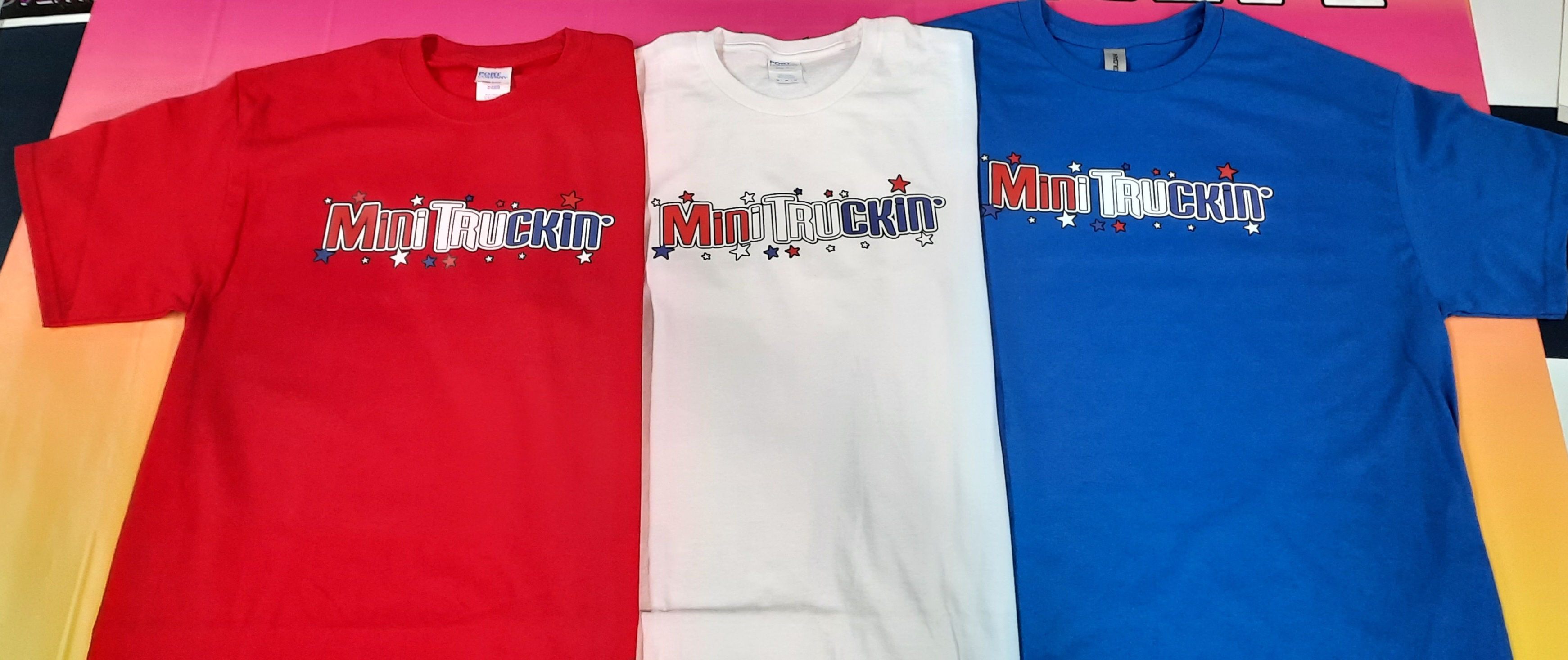 Red, White, & Blue themed MiniTruckin' T-Shirt