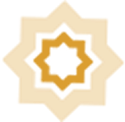 Golden star-shaped logo design, with a unique geometric pattern Dar Al Quran