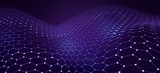 Abstract purple hexagonal network pattern