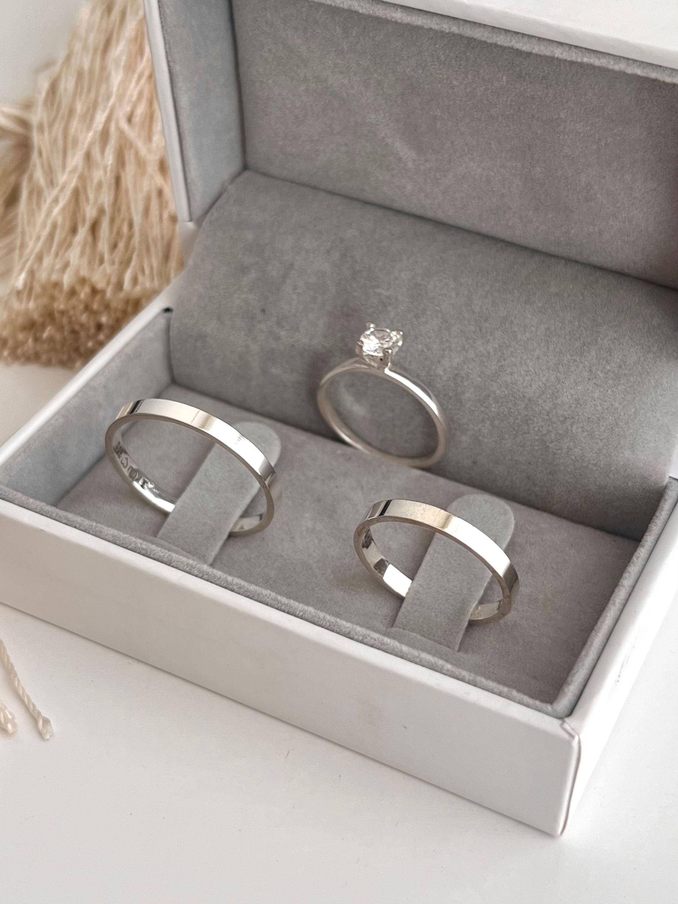 Par Alianças Florença 2mm Prata 950 - Anel brinde