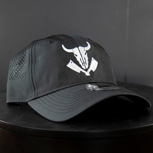 White Skull and Cleaver Hat | BinghamsCustomMeats