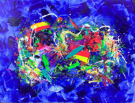 Inspired by "River" by BRKN LOVE
Description: Canvas measuring 36 X 48 inches