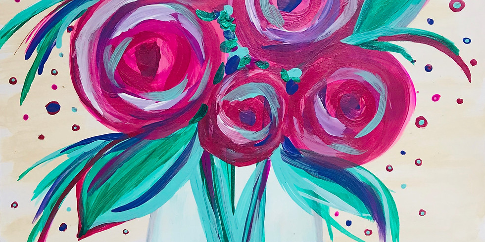 Flower in Vase Painting - Ages 7+ (1)