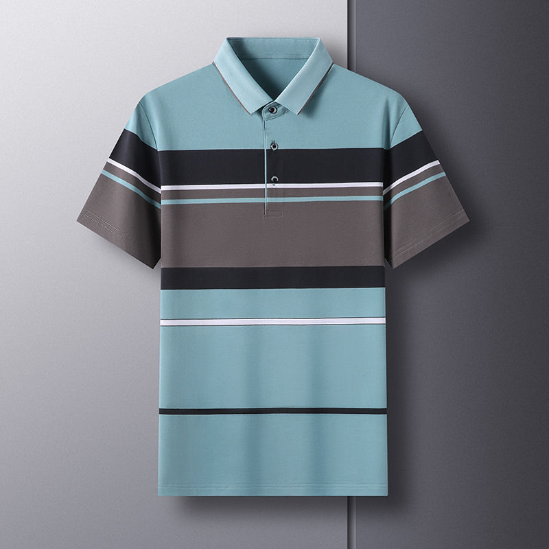 Miniatura: 2023 Striped Short Sleeve Polo Shirt for Men