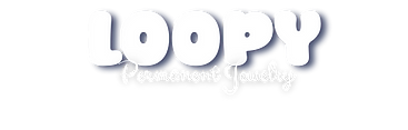 Loopy Permanent Jewelry logo, featuring text LOOPY and Permanent Jewelry.