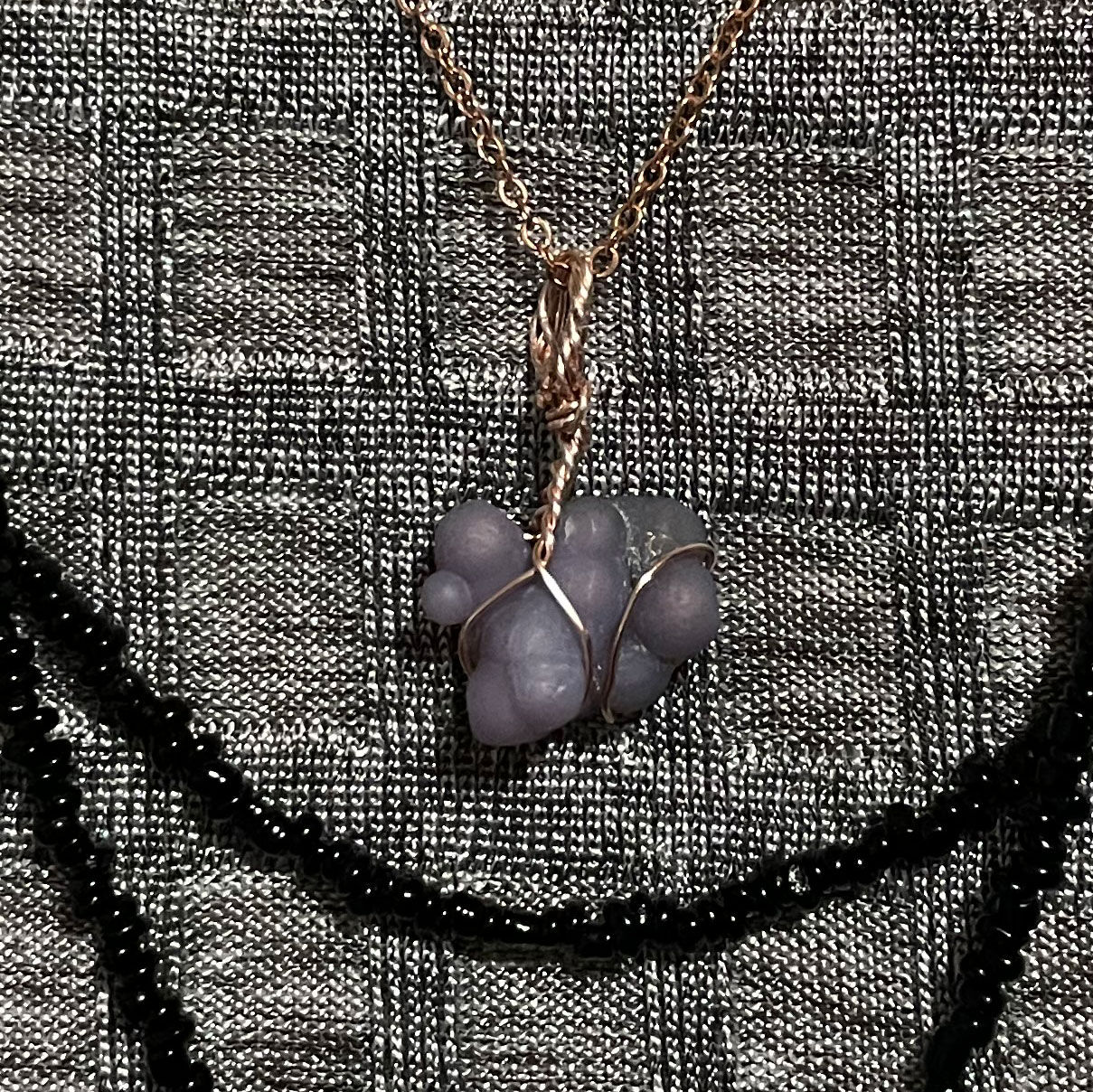 Wrapped Grape Agate Necklace