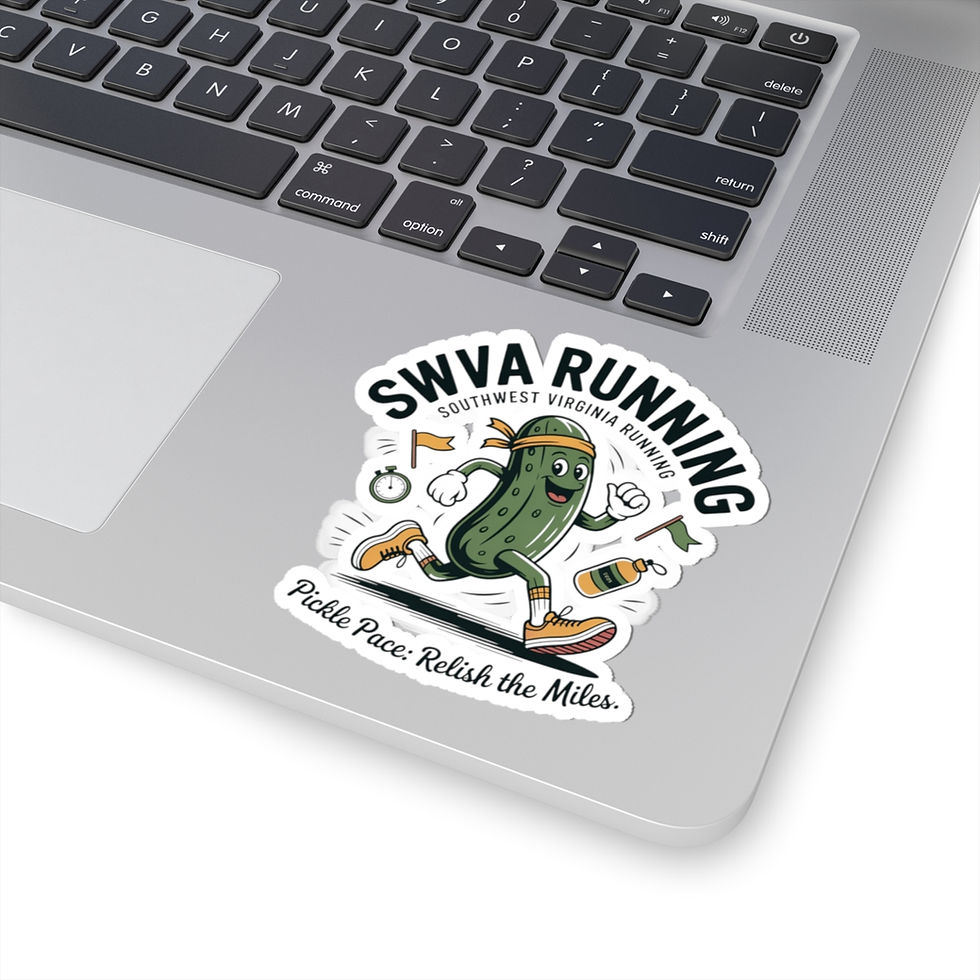 Thumbnail: SWVA Running Pickle Mascot Sticker — "Pickle Pace: Relish the Miles"