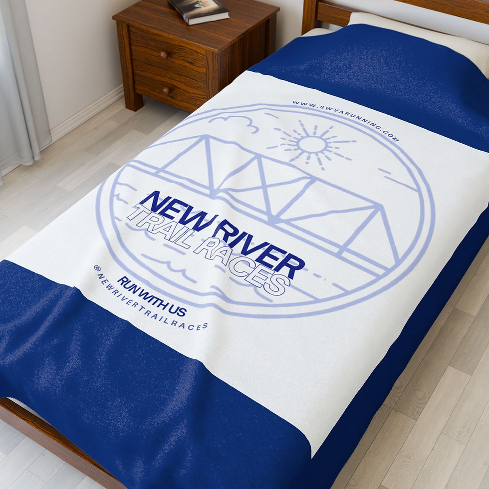 Thumbnail: New River Trail Races Velveteen Plush Blanket — Soft Scenic Running Keepsake