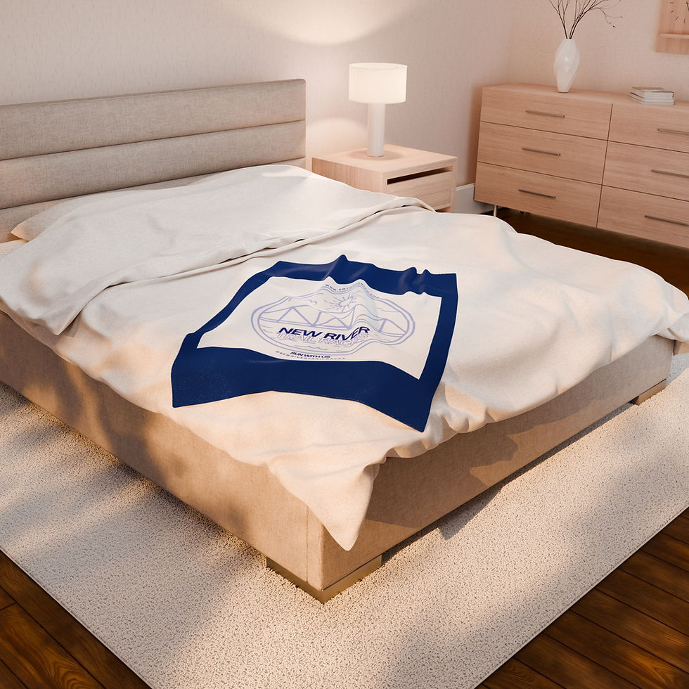 Thumbnail: New River Trail Races Velveteen Plush Blanket — Soft Scenic Running Keepsake