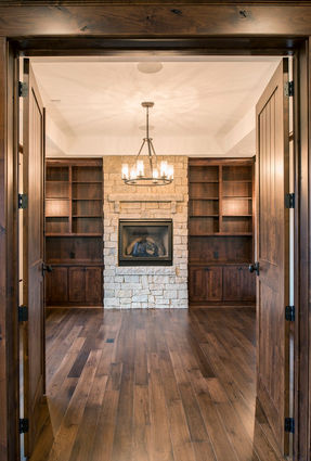 Custom office layout designed with clear sightlines and a natural flow from room to room