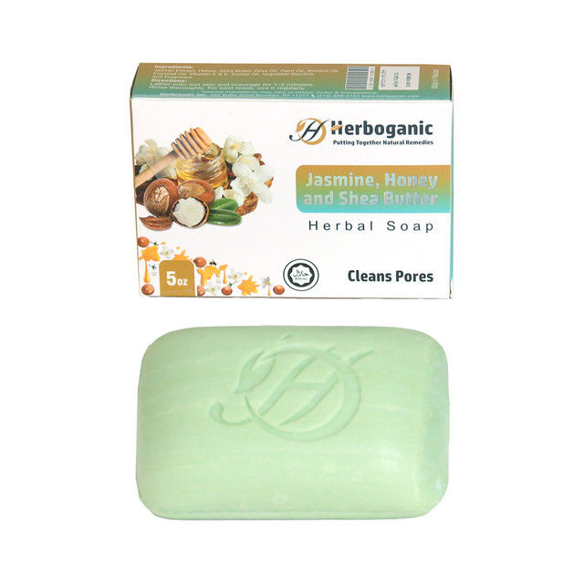 Herboganic Jasmine, Honey and Shea Butter Herbal Soap, 5 oz
