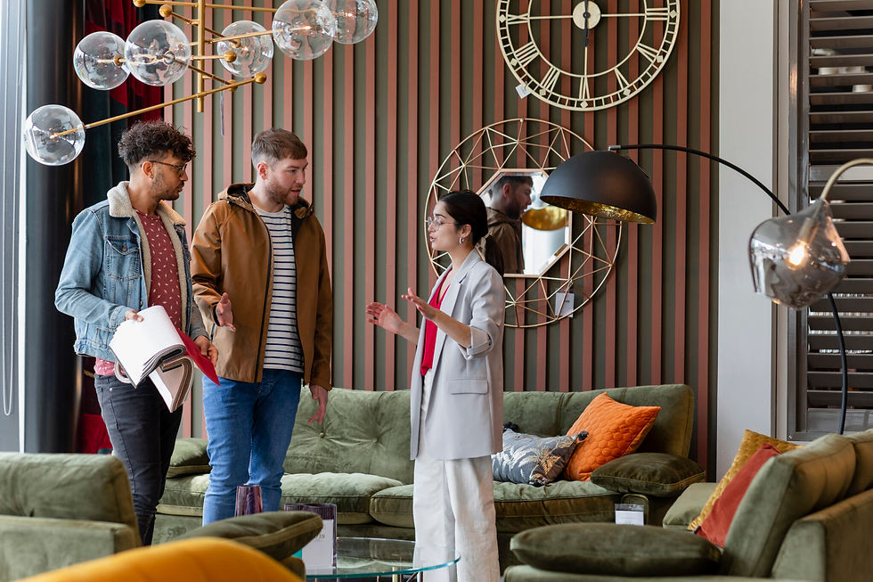 Home furnishings Sales team in action