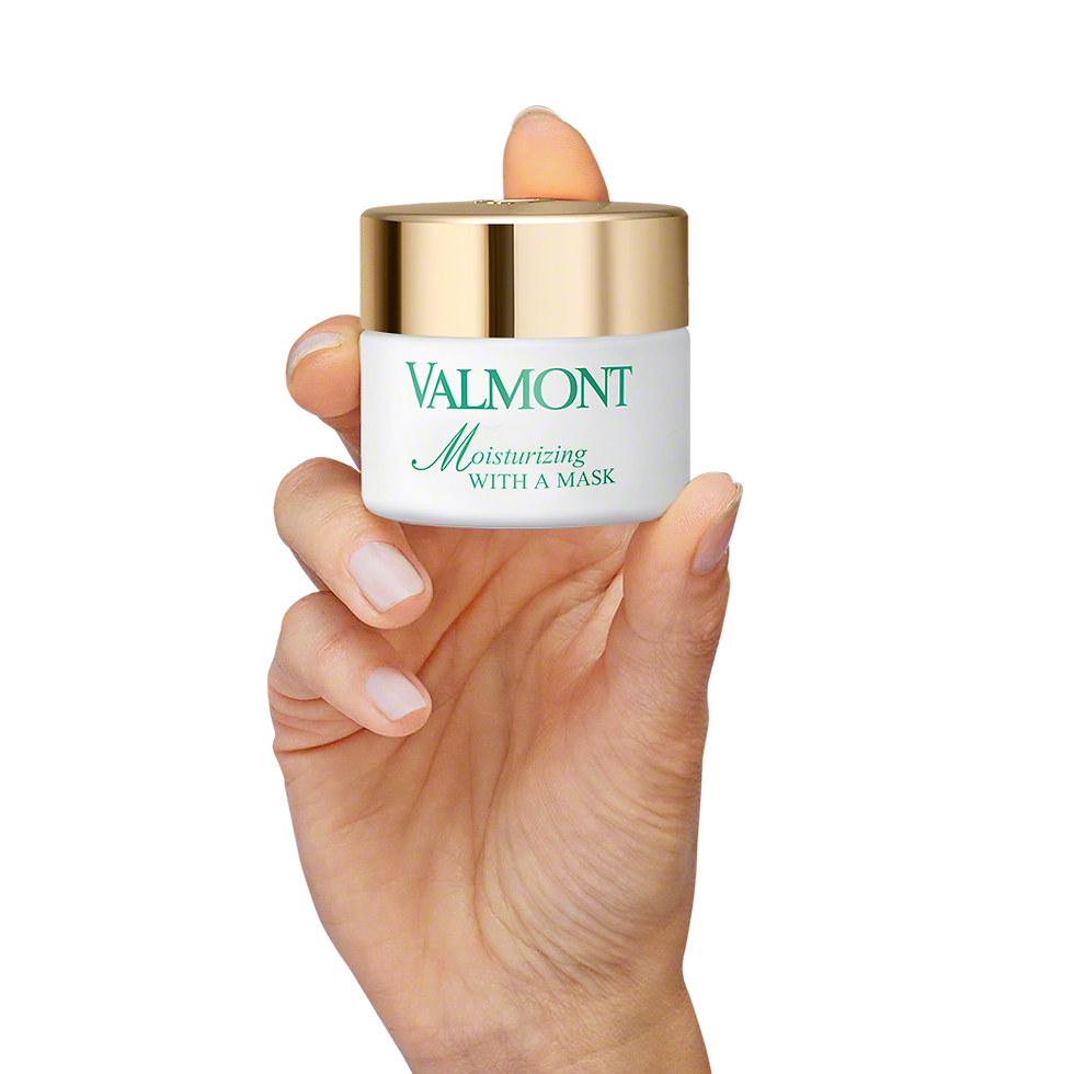 Miniatura: Hand holding Valmont Moisturizing with a Mask jar