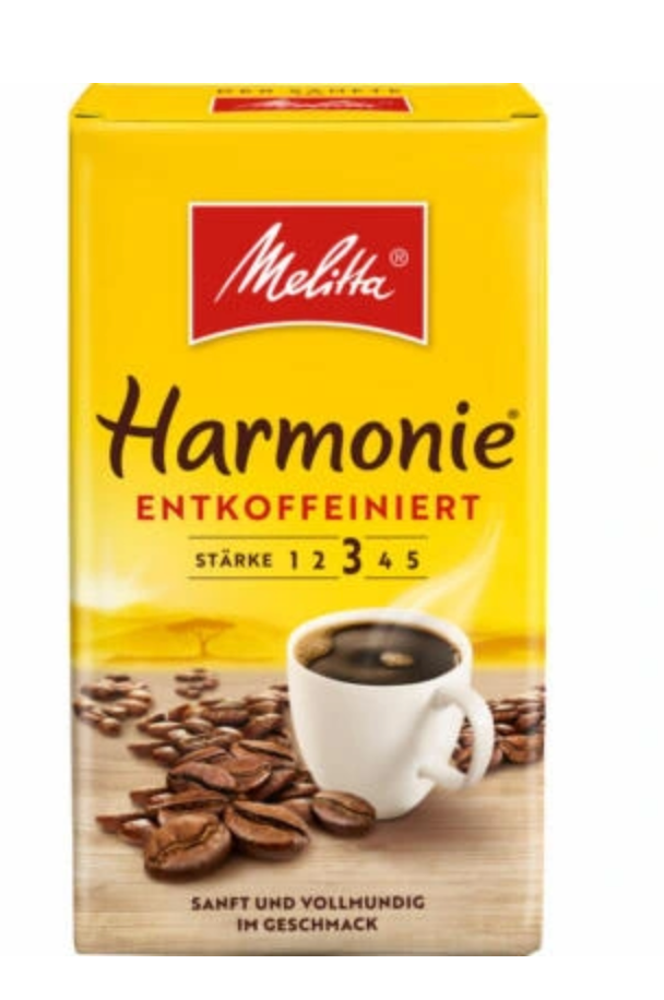 Kawa mielona bezkofeinowa Melitta 500 g Import z Niemiec