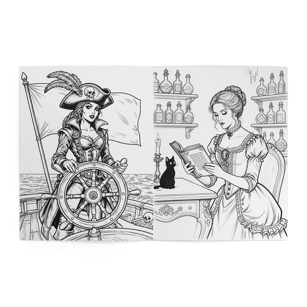 Thumbnail: Gothic Beauties Coloring Book — Dark Fantasy Adult Coloring Pages