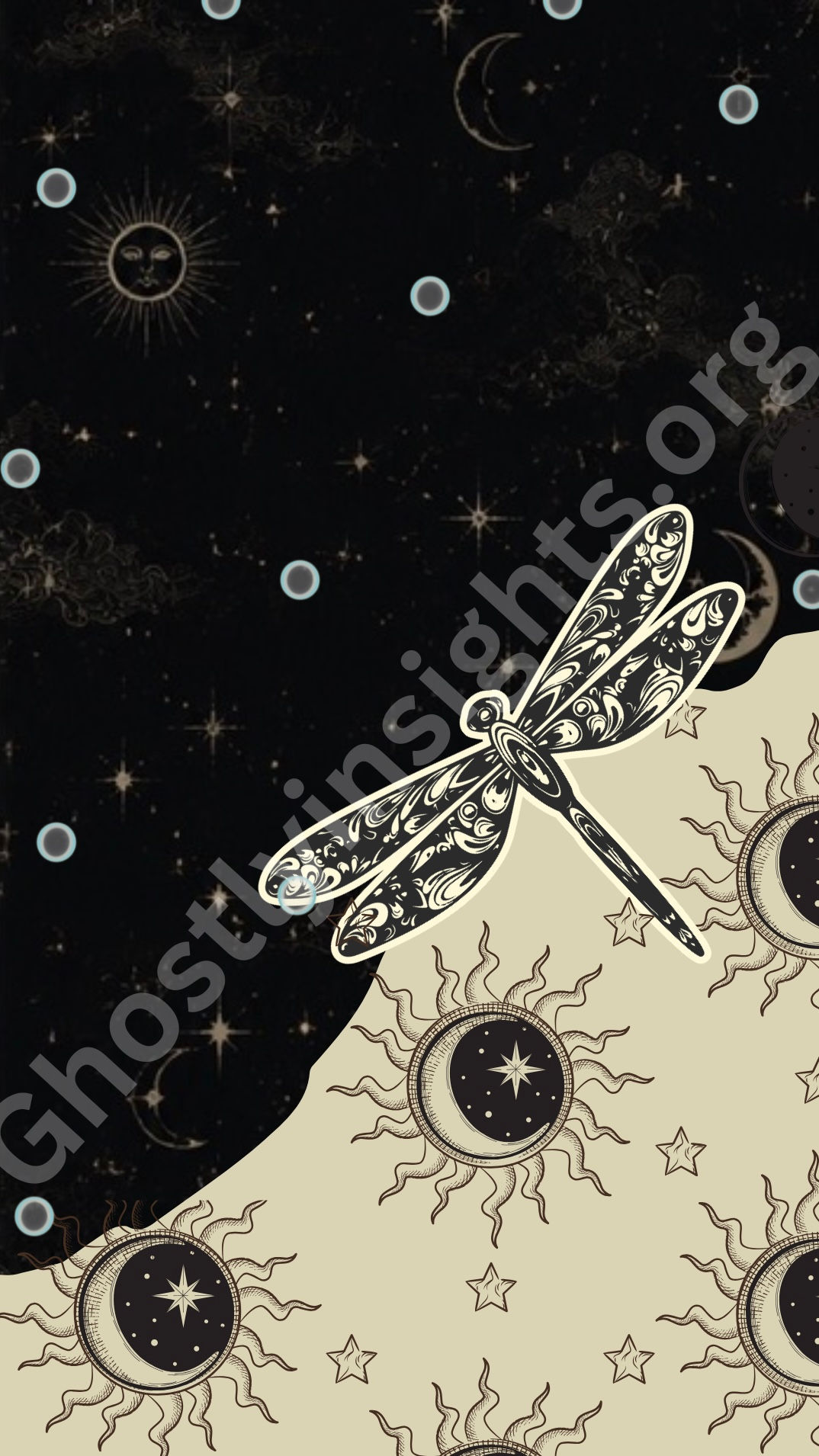 moon and stars dragonfly wallpaper