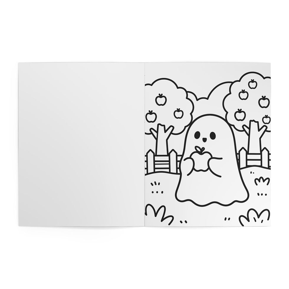 Thumbnail: Coloring Book — Ghostly Fruits: Cute Halloween Ghosts & Fruit Scenes