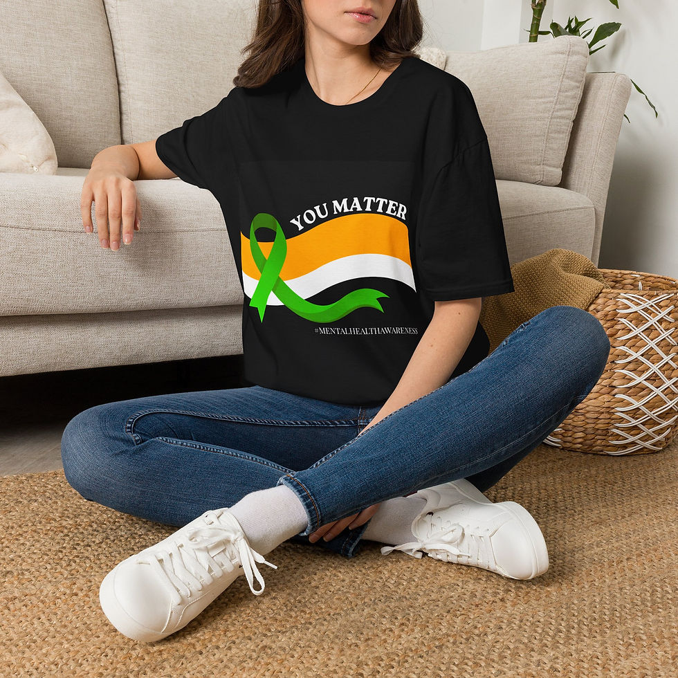 Thumbnail: You Matter Awareness T-Shirt — Green Ribbon Mental Health Support Tee