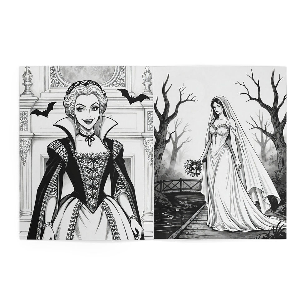 Thumbnail: Gothic Beauties Coloring Book — Dark Fantasy Adult Coloring Pages