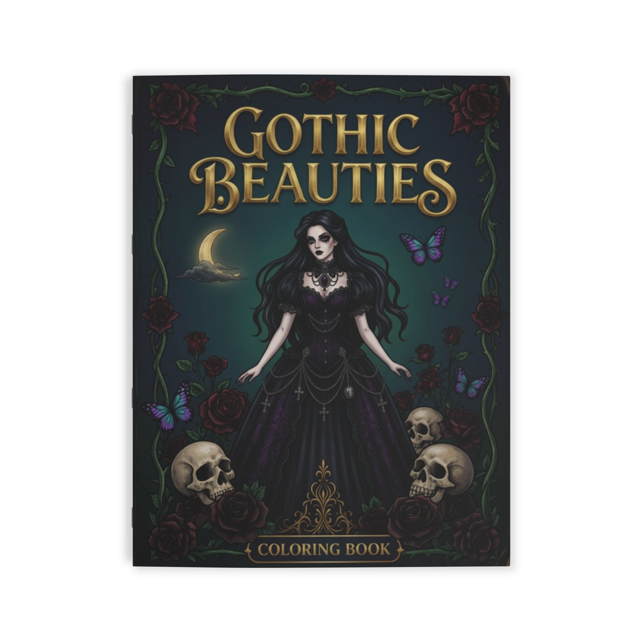 Gothic Beauties Coloring Book — Dark Fantasy Adult Coloring Pages