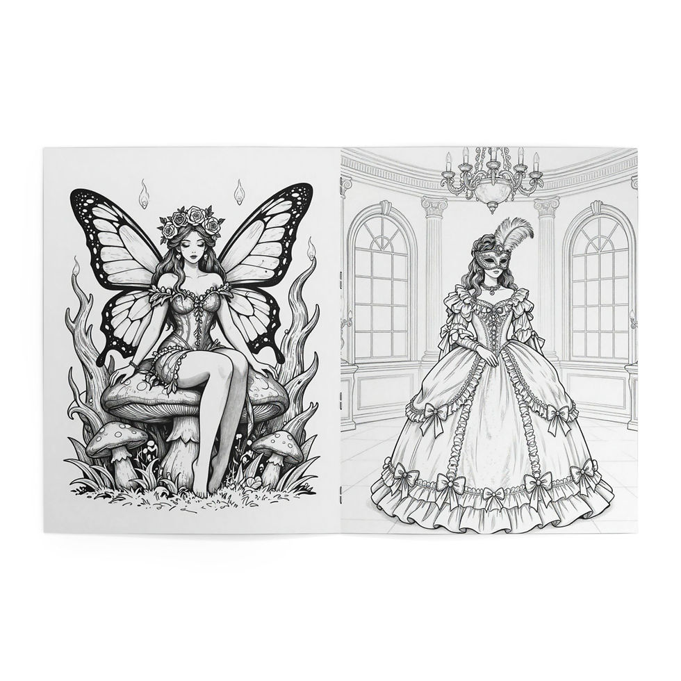 Thumbnail: Gothic Beauties Coloring Book — Dark Fantasy Adult Coloring Pages