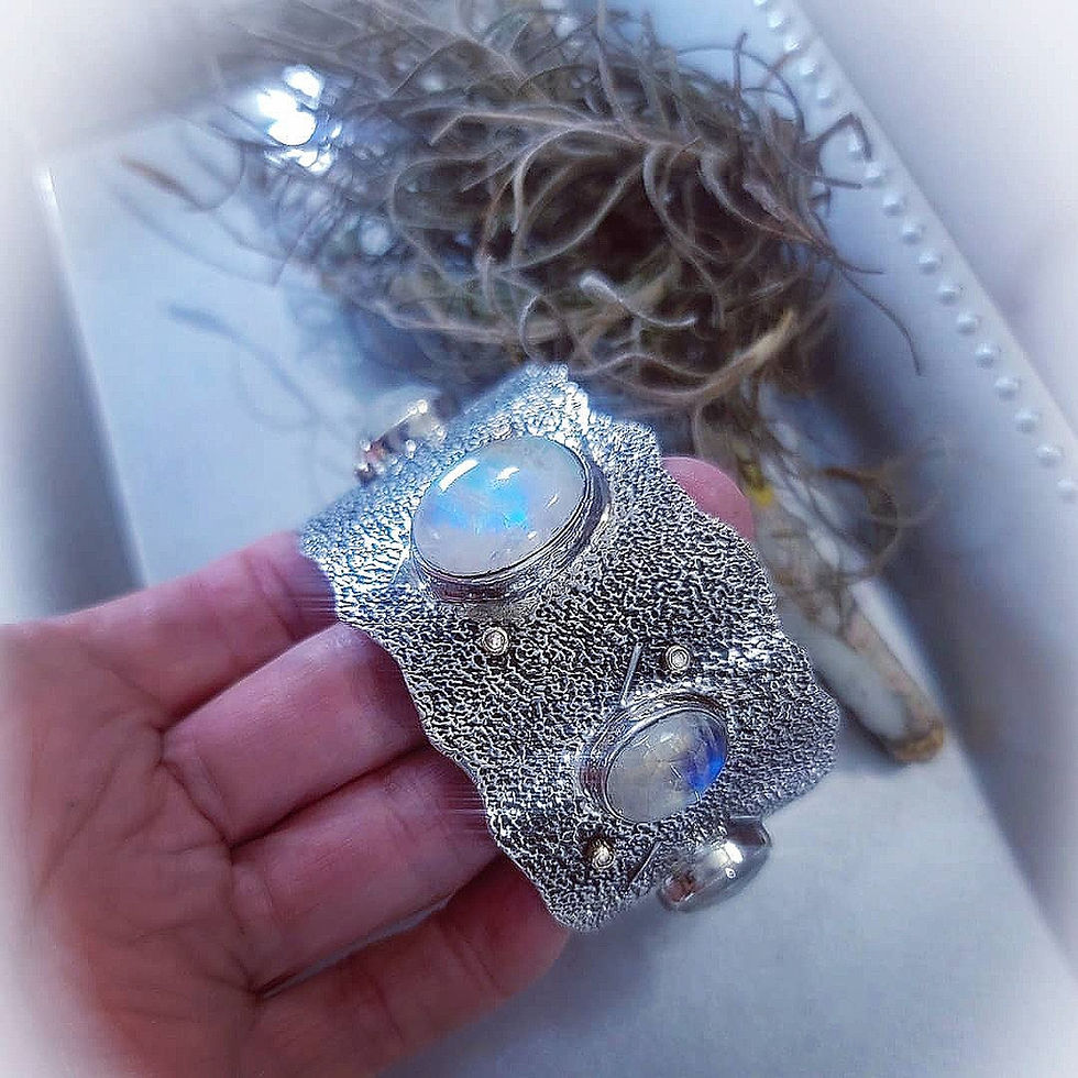 Thumbnail: Goddess of Love Moonstone and Diamond Cuff