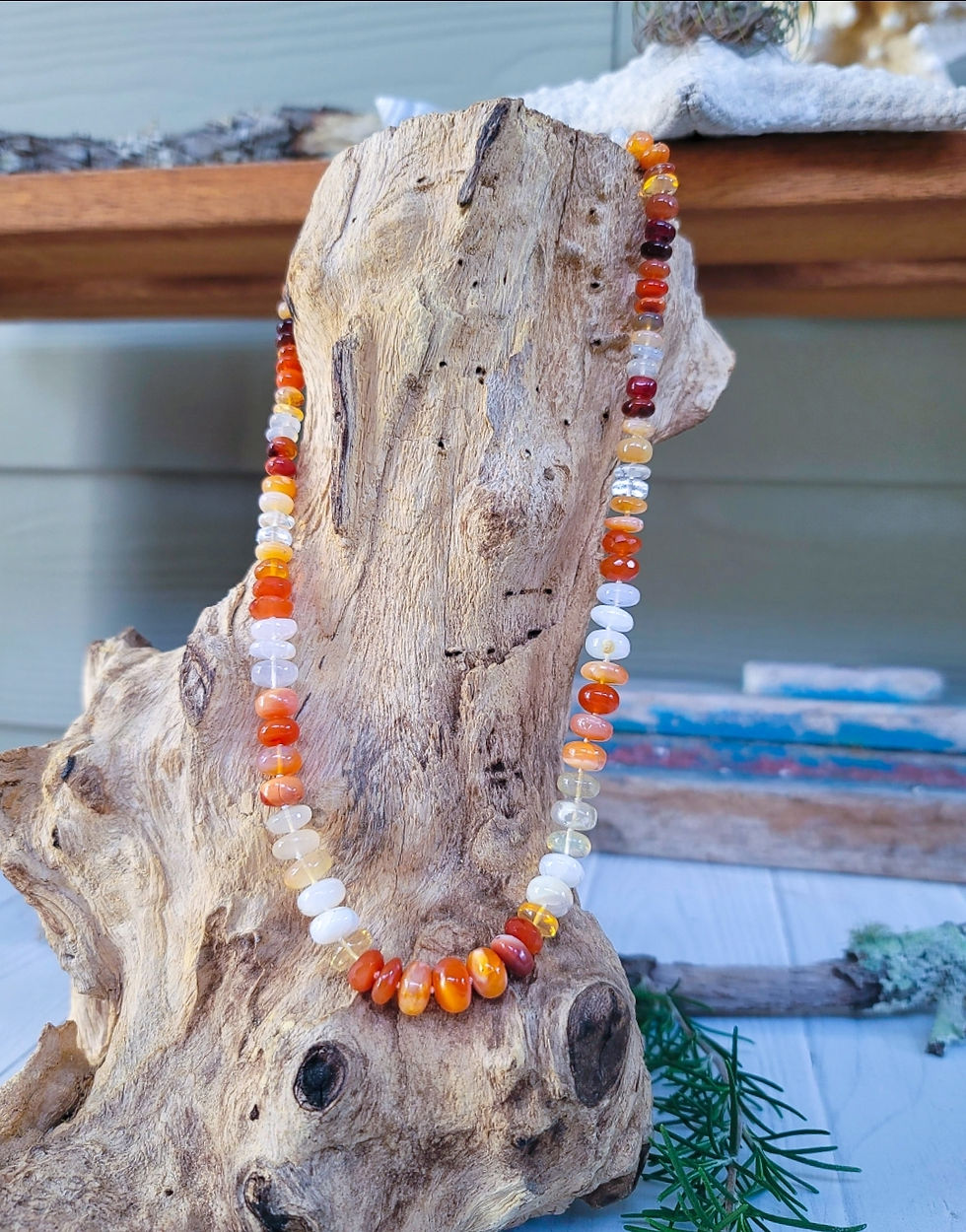 Thumbnail: Mexican Fire Opal Handknotted Necklace