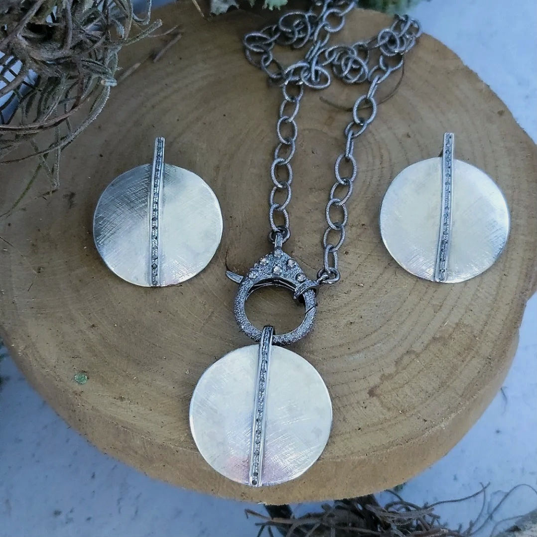 Discs of Light Choice of Earrings, Pendant AND/OR Diamond Clasp Chain