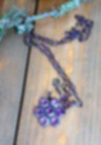 Diamond Clasp Bezel Set Amethyst Chain and Diamond Amethyst Flower Pendant