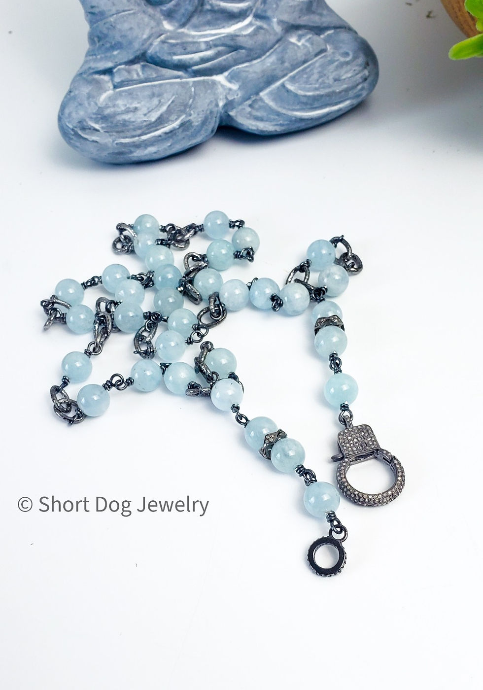 Thumbnail: Aquamarine Diamond Chain(SOLD) AND/OR Diamond Om AND/OR Diamond Evil Eye Pendant