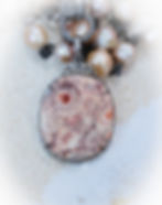 Birds Eye Agate Pendant with Pave and Baguette Diamonds